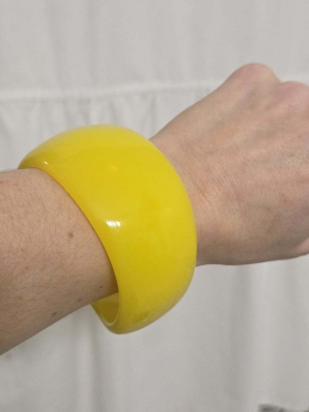 ​Isaac Manevitz for Ben-Amun Bangle Bracelet Bold Yellow Resin Statement VTG